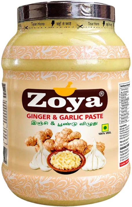 Zoya Ginger & Garlic Paste 5kg bulk jar with steel-finish cap